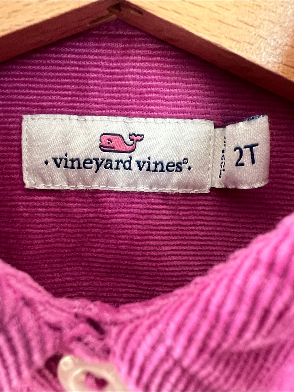 Vineyard Vines | Kids 100% Cotton Berry Pink Corduroy Polo Dress Like New Sz 2T - Picture 2 of 16